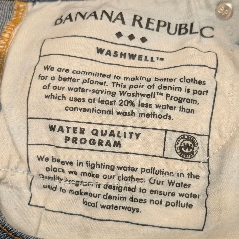 Banana Republic High-Rise Petite Wide Leg Crop Frayed Hem Sz 27 Jeans Minimalist - Picture 9 of 9